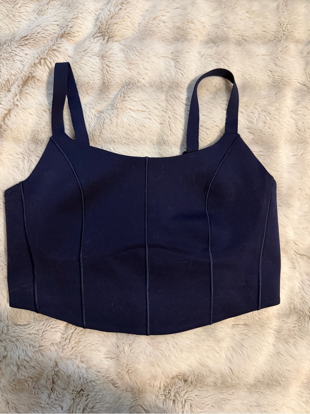 Supportive Navy Crop Sports Bra Top